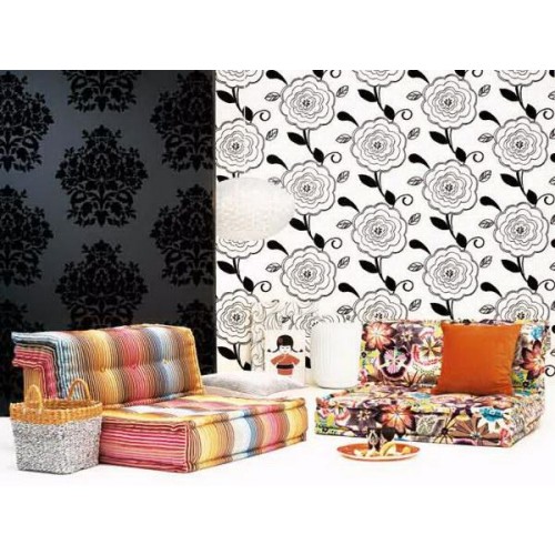 Флоковые обои в интерьере Флоковые обои в интерьере